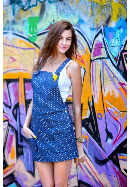 Polka Dot Overall Dress MIMA